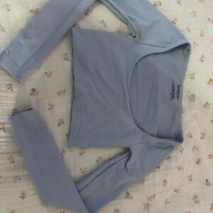 Garage Women's Light Blue Long Sleeve Crop Top